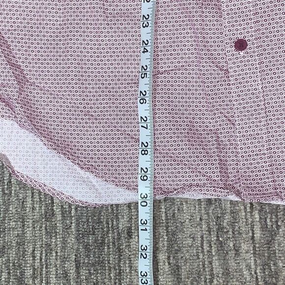 Haggar Clothing Men Size XL Button Front Shirt Pink Purple Geo Print 100% Cotton - Picture 6 of 7